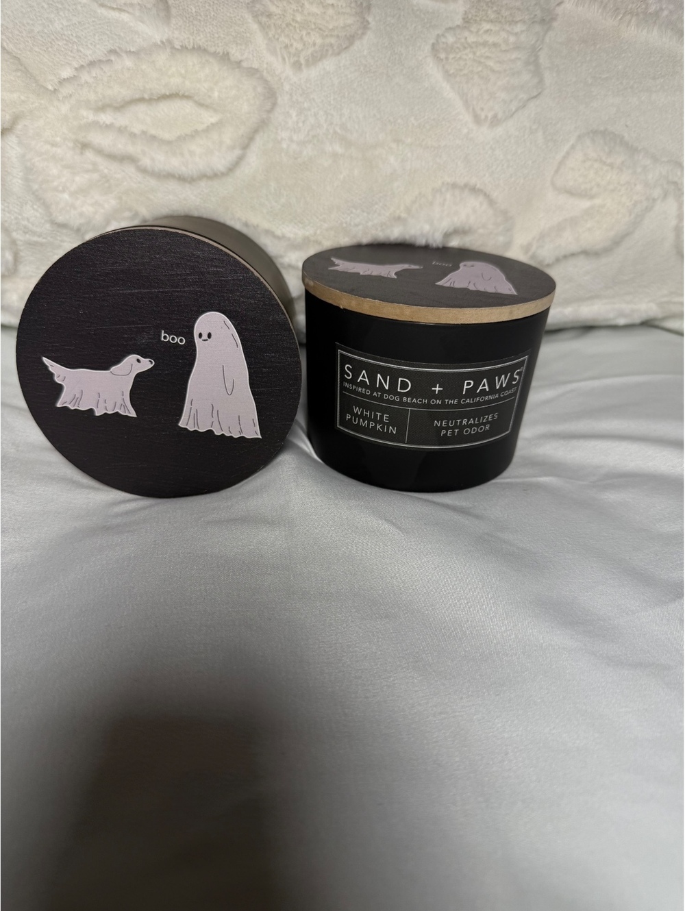 Sand and Paws Halloween Candle Ghost Lid